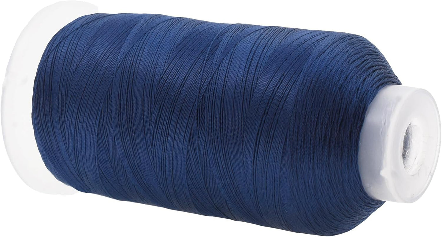 Mandala Crafts Denim Heavy Duty Thread -1500 Yds Tex 70 Thread for Sewing Drapery Jeans Leather Hair - Bonded Polyester Thread Outdoor Marine Upholstery Threads