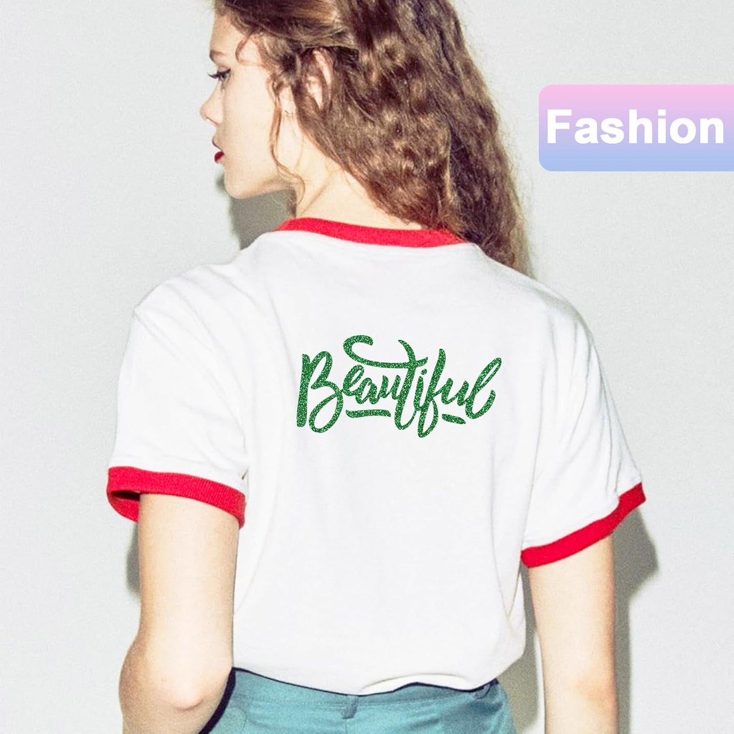 Glitter HTV Heat Transfer Vinyl Rolls- 12" x 10ft. Glitter Iron on Vinyl for DIY T-Shirts, Glitter for All Cutters, Heat Transfer Vinyl (Grass Green)