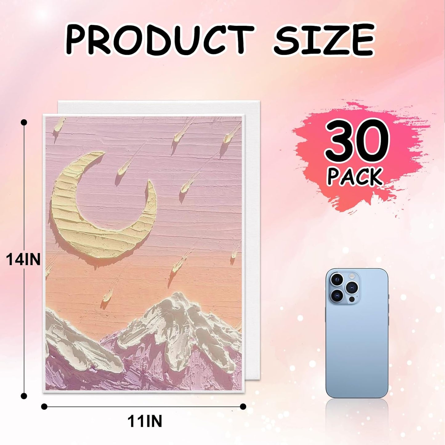 FUMILE 11x14 Canvas Boards for Painting, 30 Pack Canvases for Painting 11x14 Inch Primed Acid Free Blank Canvas Panels for Oil Paint, Watercolor, Acrylic Paint, Gouache and Tempera.