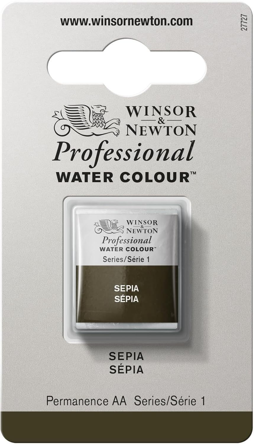 Winsor & Newton Professional Watercolor, Half Pan, Sepia
