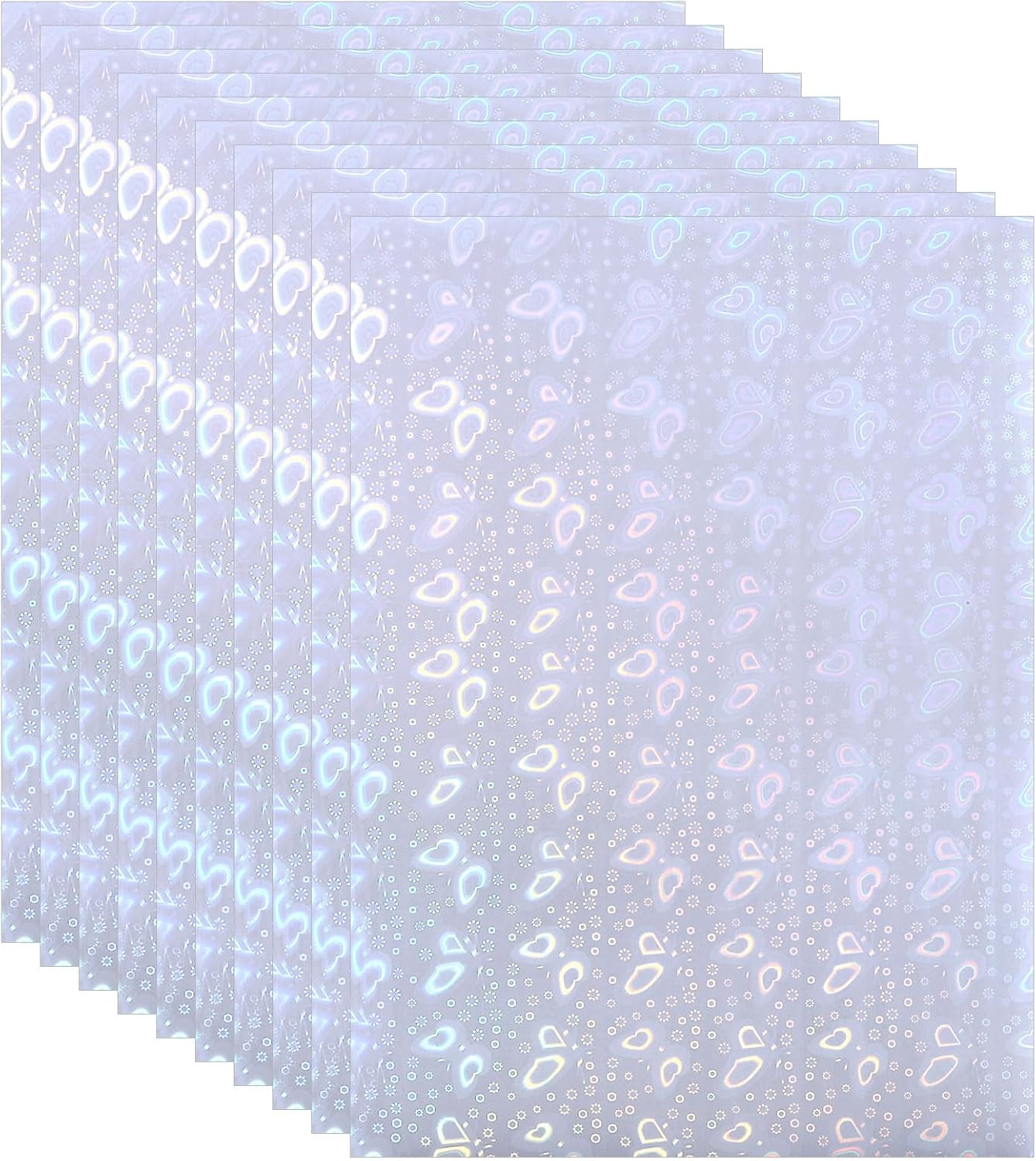 PATIKIL 11.7x8.3" Holographic Sticker Paper, 10Sheets A4 Polypropylene Self-adhesive Transparent Waterproof Laminate Overlay Film for Photo Cards Scrapbook Decorations, Butterfly
