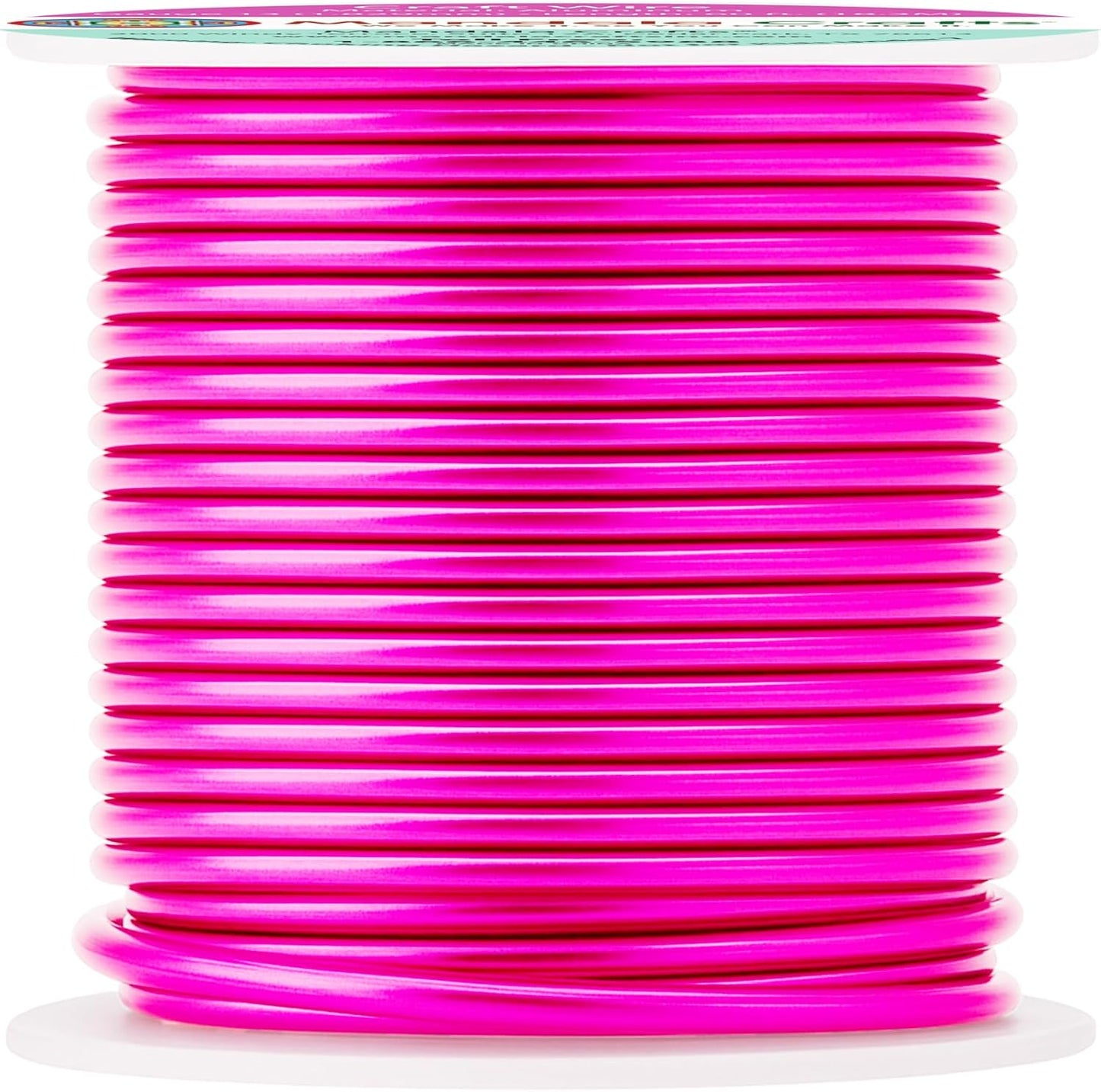 Mandala Crafts 13 Gauge Anodized Aluminum Craft Wire for Jewelry Making - 60 FT Colored Flexible Hot Pink Wire - Bendable for Bonsai Armature Crafting Sculpting