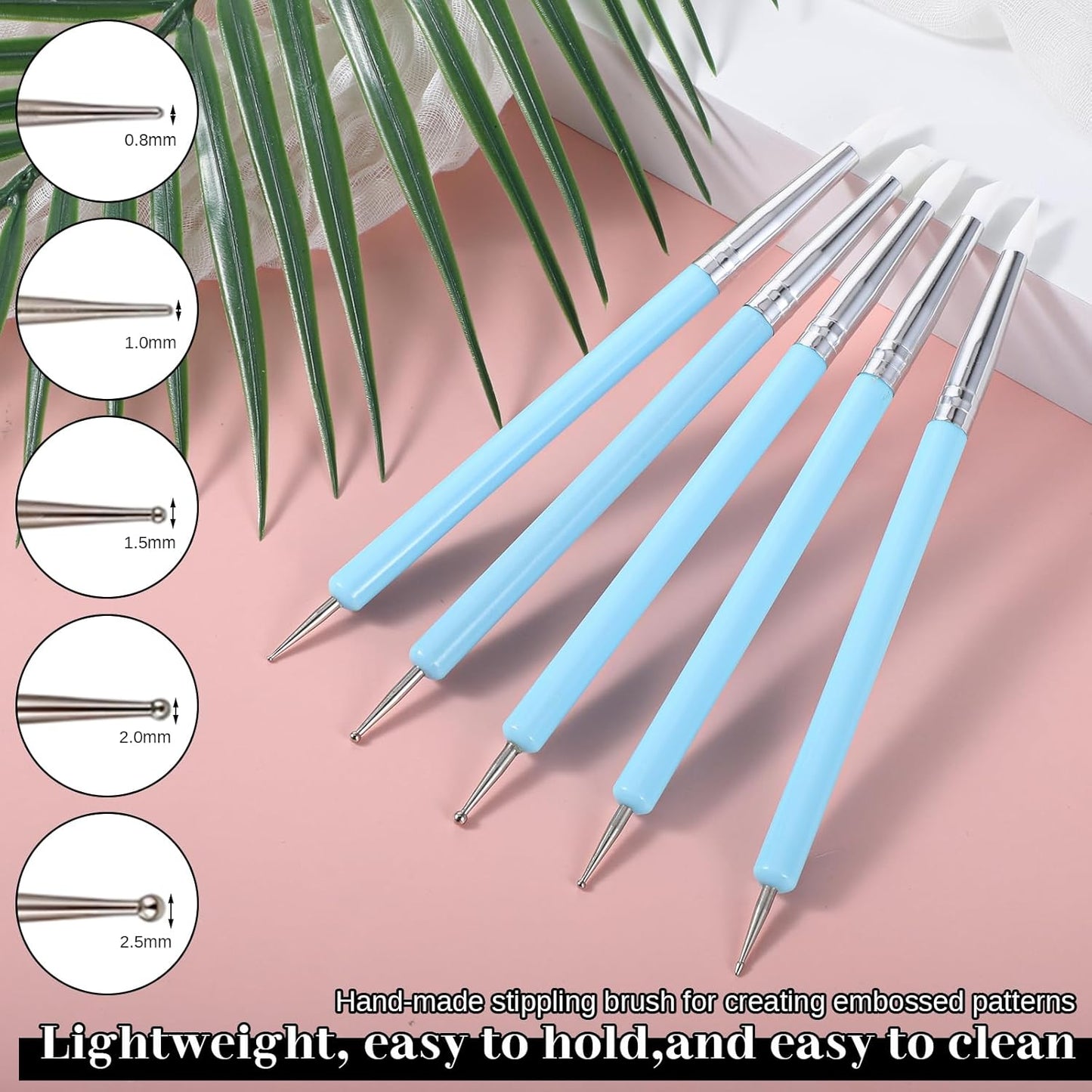 15PCS Silicone Clay Sculpting Tool, Pottery Tools Modeling Dotting Tool Resin Stippling Embossing Tools for DIY Crafts, Modeling, Nail, Painting, Embossing, Sculpting Pottery