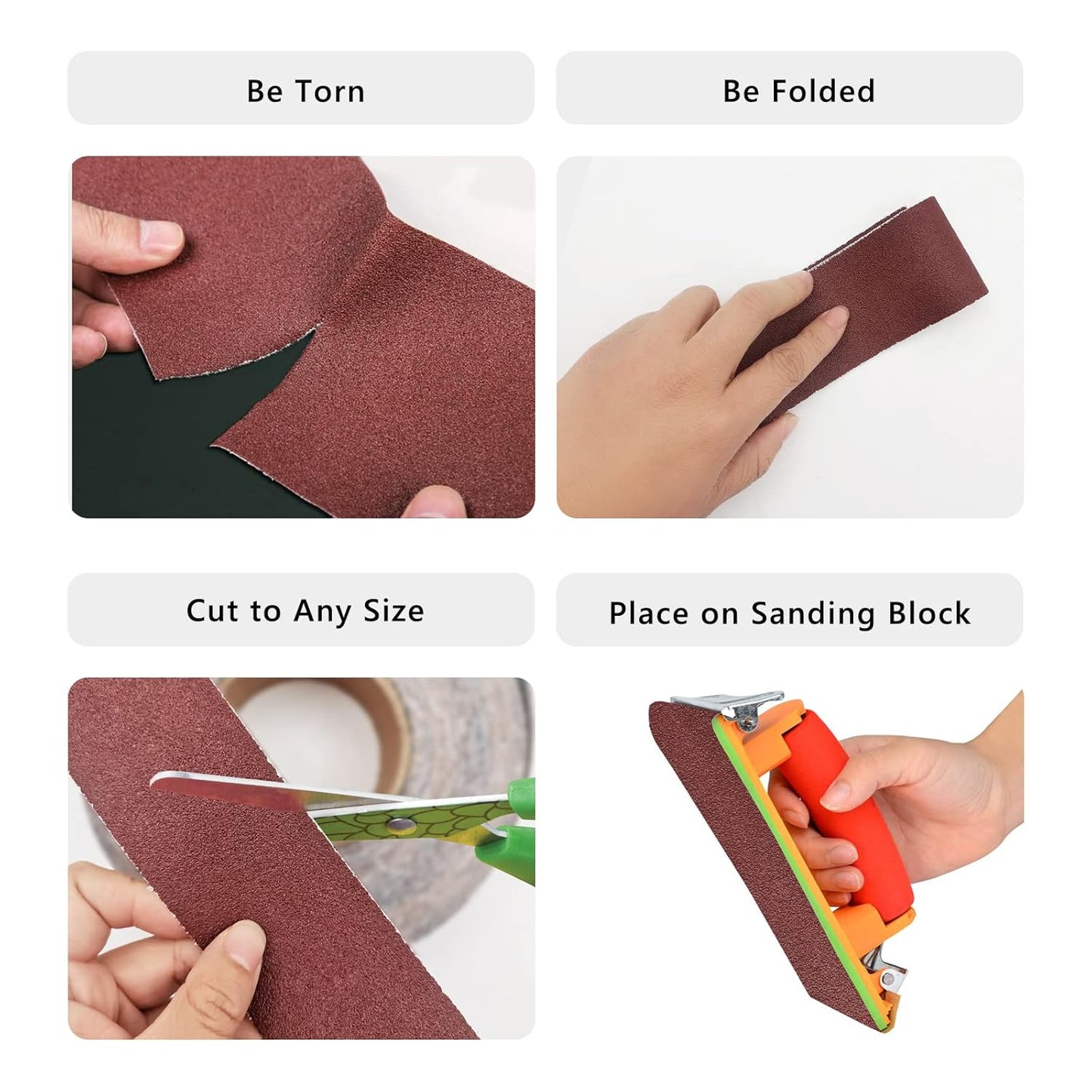 60 Grit Sandpaper Roll, 3 Inch x 49 Feet Emery Cloth Roll Aluminum Oxide Abrasive Paper Roll Continuous Sandpaper for Metalworking, Woodworker, Furniture Repair, Sanding Automotive Plumbing