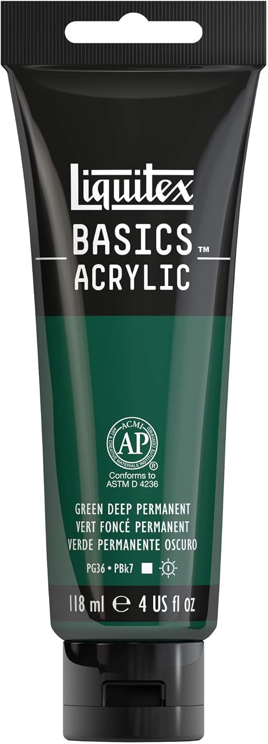 Liquitex BASICS Acrylic Paint, 118ml (4-oz) Tube, Permanent Green Deep
