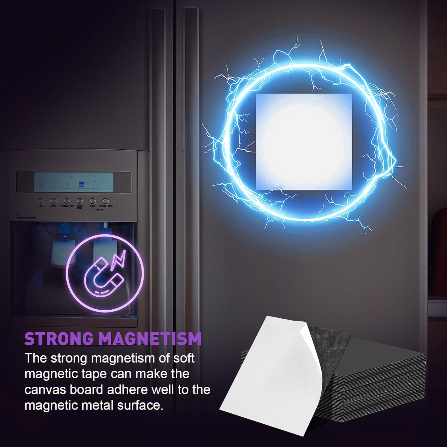 ESRICH 24 Pack 3x3IN Mini Magnetic Canvas Panels, Small Canvases for Painting for Oil, Watercolor, Acrylic Painting & DIY Crafts with 24PCS 3x3IN Square Flat Canvas Boards, 24PCS Soft Magnets