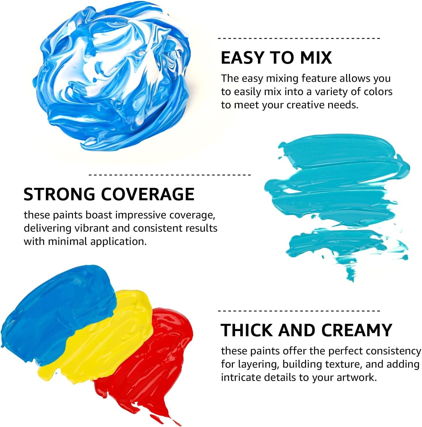 ABEIER Large Bulk Acrylic Paint Set, 15 Colors (473 ml/16 fl oz), Matte Finish, Rich Pigments, Non-Toxic Paints for Painting on Canvas Crafts Wood Ceramic, Ideal for Beginners and Students