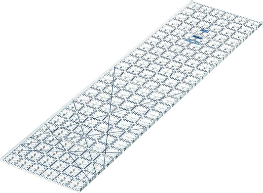 TrueCut Rectangle 24.5" x 6.5" Quilting Ruler with Track and Guide for Straight Cuts - Innovative Quilting and Sewing Ruler for Accurate Fabric Cuts with 1/8th Measurements