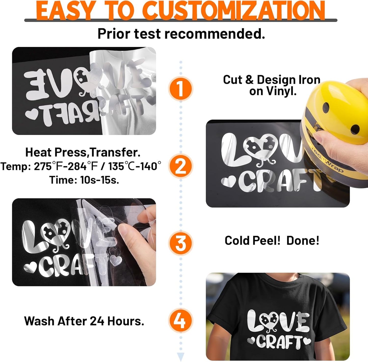 TECKWRAP HTV Heat Transfer Vinyl - 12" x 5ft Silver HTV Iron on Vinyl for t-Shirts Easy to Cut & Weed for All Cutter Machine & Heat Press Machine