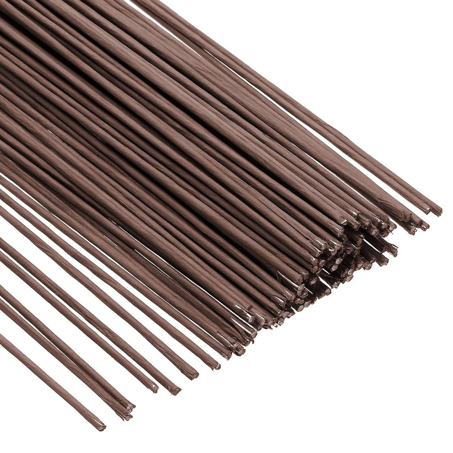 PATIKIL 16 Gauge 16" Floral Stem Wire, 100 Pcs Paper Wrapped Iron Artificial Flower Stem Accessories for DIY Bouquet Stem and Craft Decoration, Brown