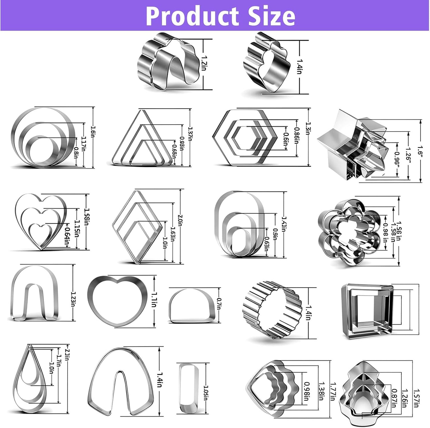 Polymer Clay Cutters for Earring Making 181pcs Clay Tools Set with 44 Shapes Stainless Steel Clay Earrings Cutters 16 Circle Shape Cutters 1 Clay Letter Stamp 120 Jewelry Accessories