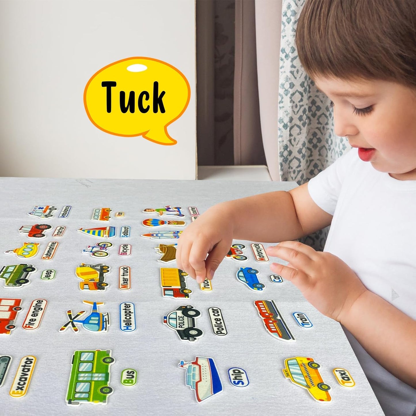 Felt Transportation Vehicles Learning Pieces,48 Felt Flannel Board Pieces,Air Land Sea Airplane Learning for Toddlers for Kindergarten,Preschool,Toddlers