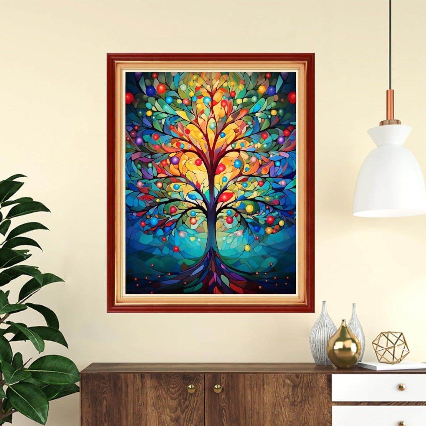Funchey Stamped Cross Stitch Kits, DIY Cross Stitch Pattern for Adults Beginners Needlepoint Kits Embroidery Kit Arts and Crafts 11CT-Colorful Tree 16x20 inch