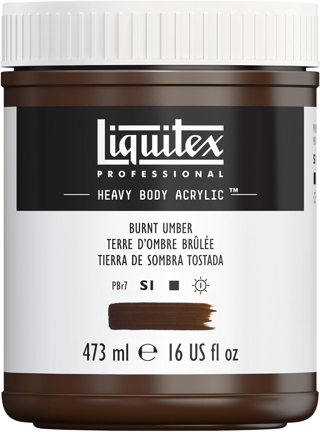 Liquitex Professional Heavy Body Acrylic Paint, 16-oz (473ml) Pot, Burnt Umber