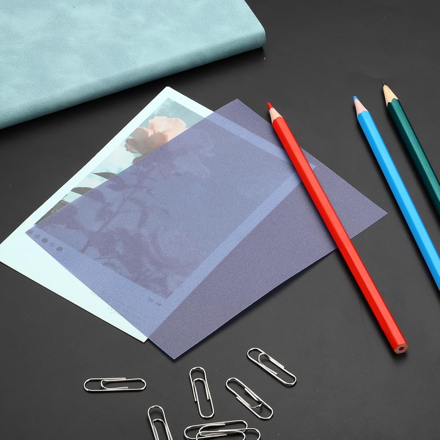 PATIKIL 30 Sheets Vellum Paper 4.25x5.5, Vellum Paper Printable Translucent Paper 100GSM Colored for Invitations Laser Inkjet Printing Card Making Crafting Wedding Tracing, Navy Blue