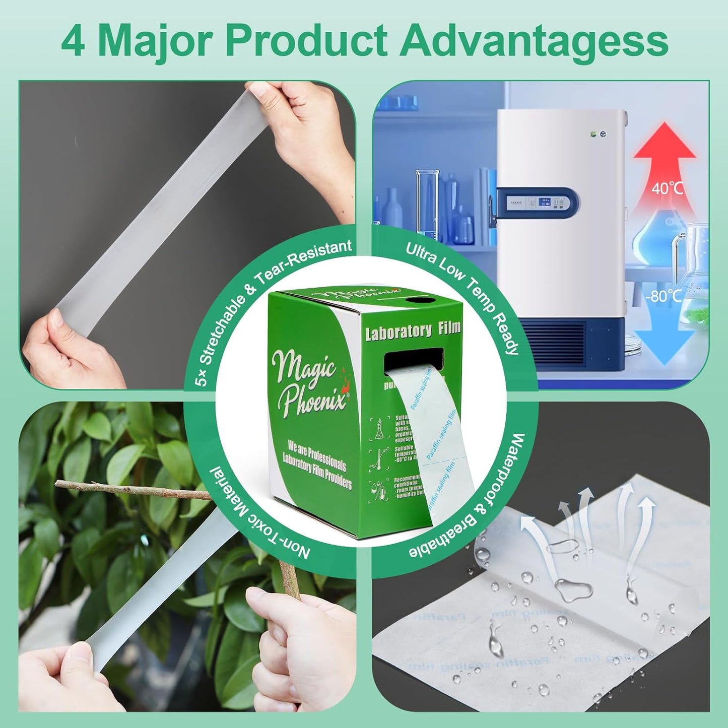 BM-PSF-992 Laboratory Film, Lab Sealing Film, Plastic Film, PM992, 1.2” (3 cm) x 591” (15 m), Self-Sealing Wrap for Plant Grafting and Laboratory Use, No Cutting Required (BM-PSF-992)
