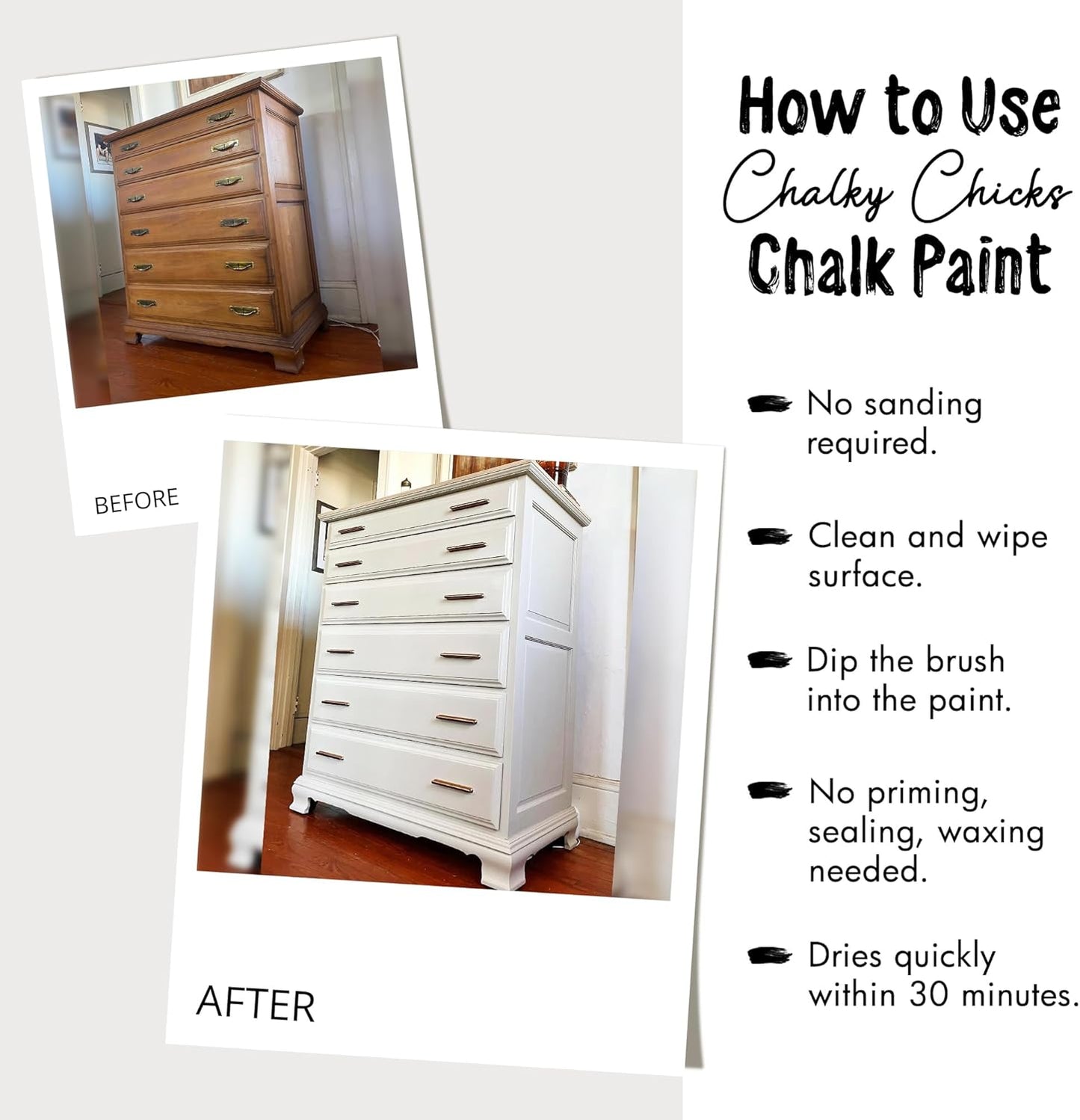Chalky Chicks All-in-One Chalk Paint for Furniture or Cabinet - 32 Fl Oz - Matte Finish Jaded (Jade) for Metal, Wood Furniture Paint - No Sanding All-in-One for Home Decor & Crafts, USA Made