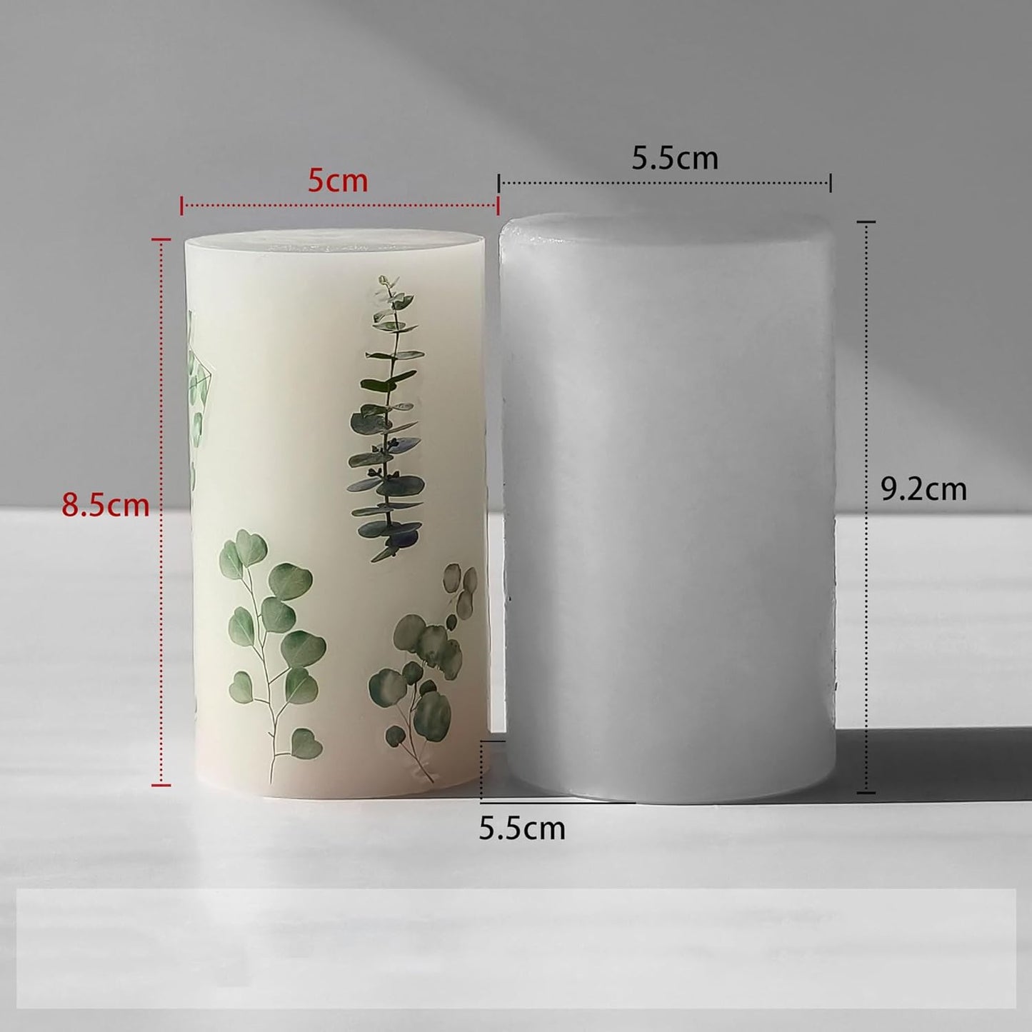 2 Pack Long Pillar Mold - Multiple Style Cylinder - Candle Silicone Wave Spiral Candle Mold - Silicone Resin Casting Molds for Candle & Resin & Soap Craft Supplies