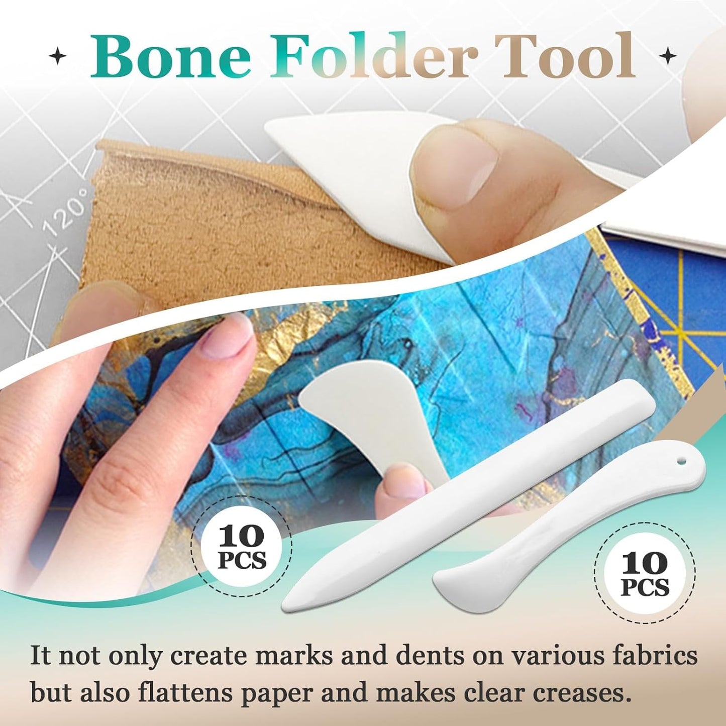 20 Pcs Bone Folder Tool - Plastic Bone Folder Paper for Card Making, Leather Cards, DIY Handmade Burnishing, Bookbinding Scoring, Folding Creasing Crafting Origami and Office Supplies