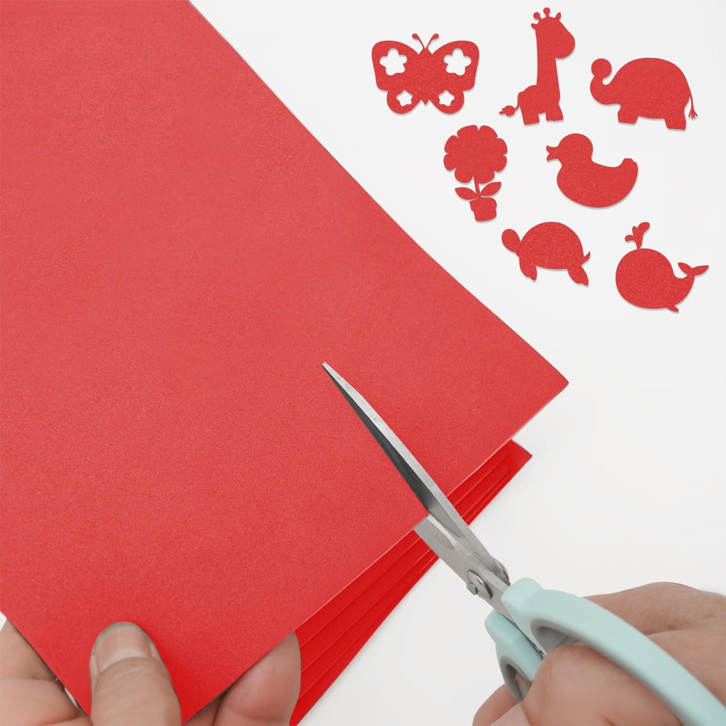 MEARCOOH Self Adhesive Foam Sheets, Red 9x12 Inch 2mm Sticky Eva Foam Paper for Crafts Cardmaking Photo Frames Classroom Scrapbooking Christmas Crafts (Red 10 Sheets)