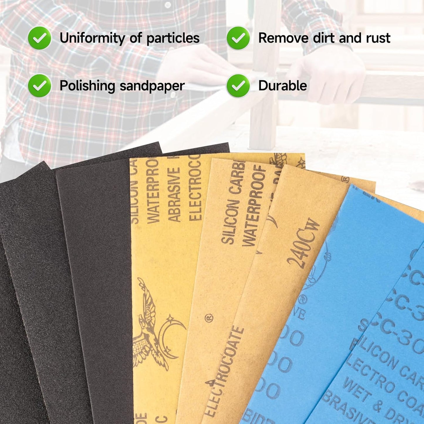 Sandpaper 5000 Grit, Wet Dry Sanding Sheets 9x3.6 inch for Wood Furniture Finishing, Metal Sanding and Automotive Polishing,14 -Sheet