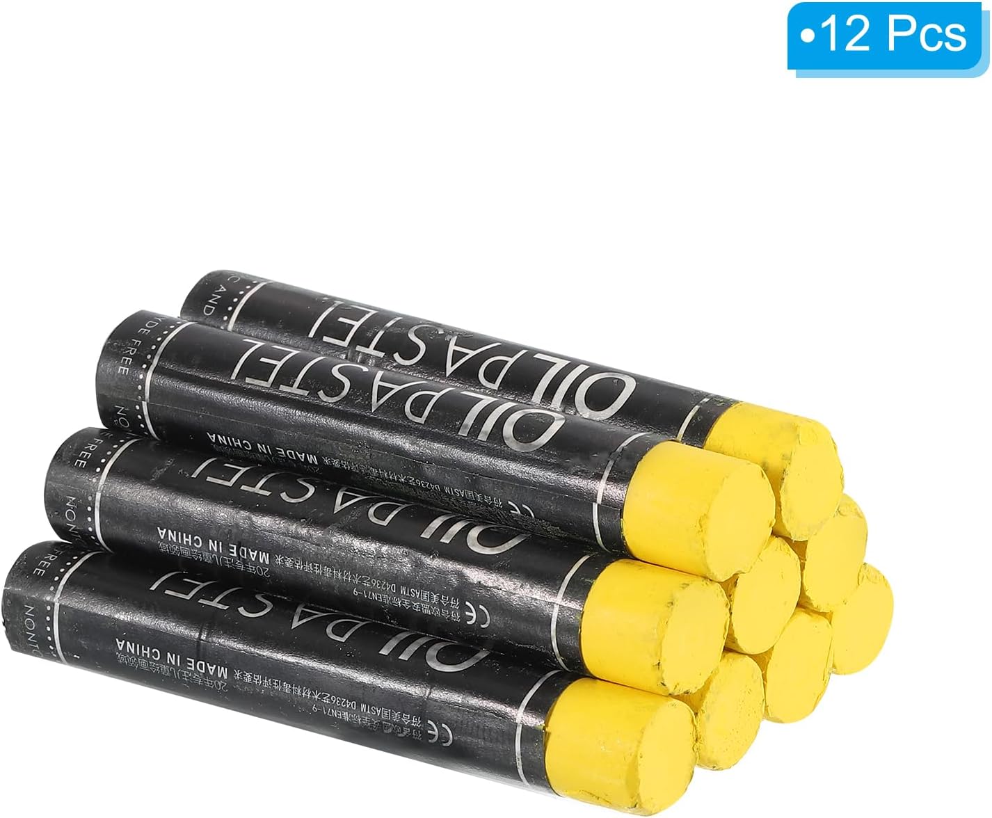 PATIKIL Yellow Oil Pastels, 12Pcs Soft Oil Crayons Creamy Pastels Stick Art Supplies for Art Painting Drawing Blending Graffiti for Artists Beginners