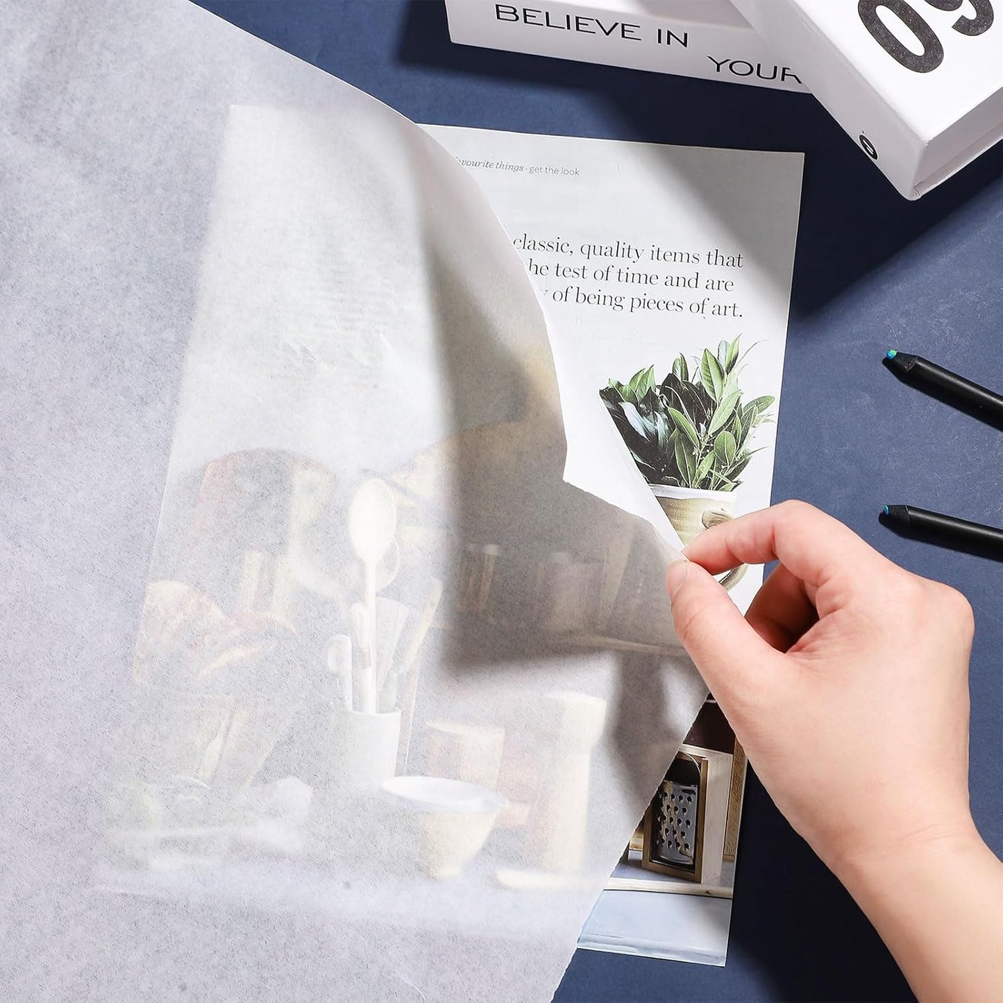 Tracing Paper Roll 24in x 30yd, White Trace Paper Pattern Paper Translucent Tracing Paper for Sewing, Drawing, Sketching, Gift Wrapping