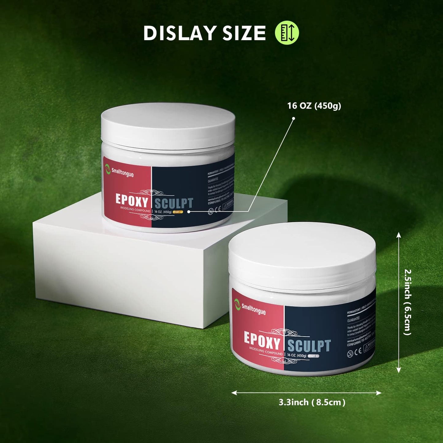 Smalltongue AB Epoxy Sculpt Clay, 2 Part Epoxy Sculpture Modeling Paste Clay (A & B) 4 Pound, Modeling Compound for Modeling, Repair, Fill Up Retrofit and Sculpture, Natural, ST599