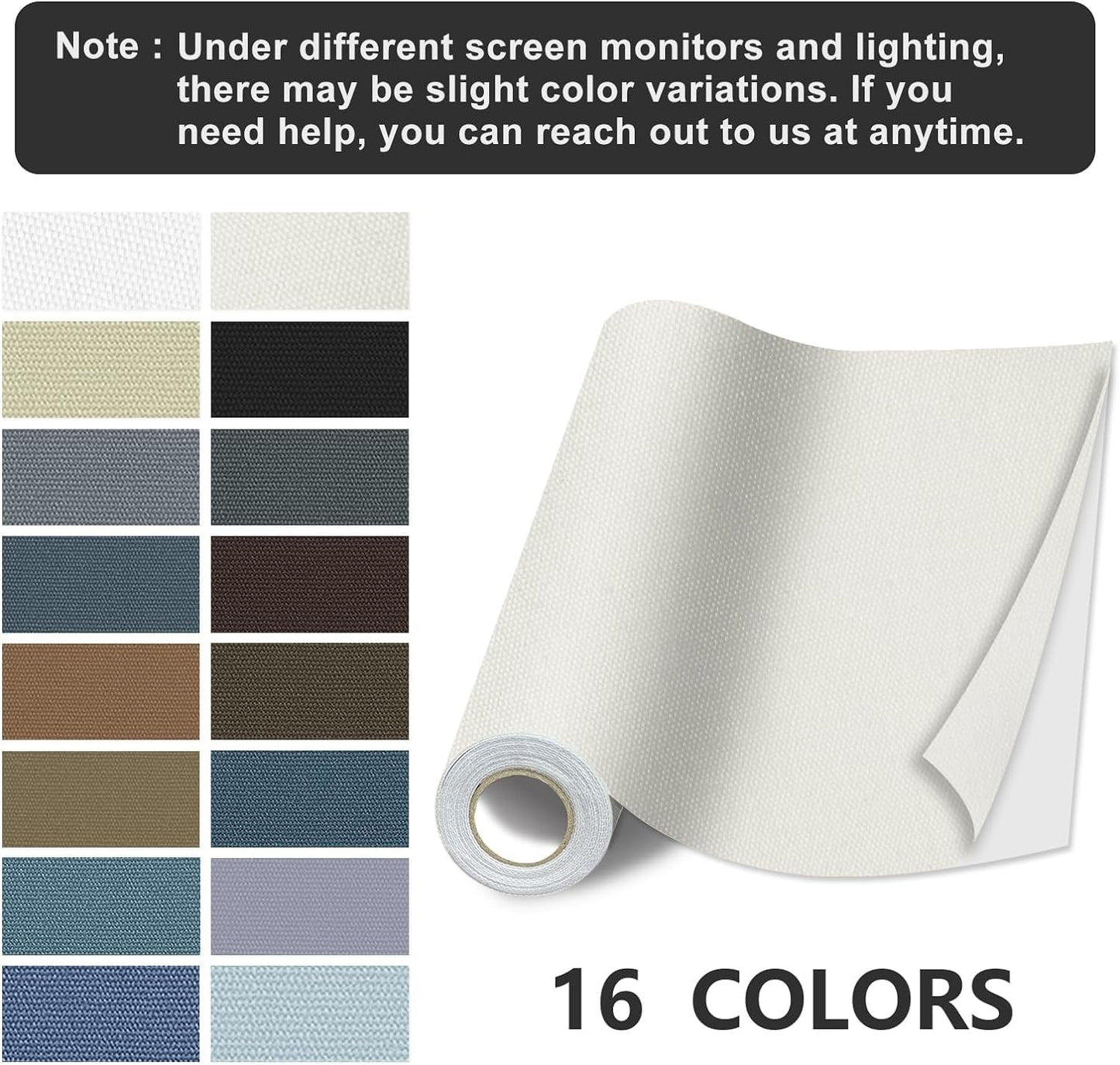 Canvas Repair Patch, 17X79 Inch Strong Sticky Fabric Repair Tape, Self-Adhesive Fabric Patch for Sofas, Tote Bags, Clothing, Car Seats, Furniture (White, 17X79 Inch)