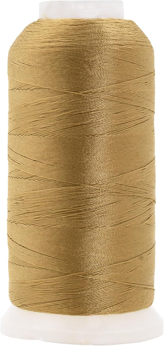 Mandala Crafts Tan Heavy Duty Thread -1500 Yds Tex 90 Thread for Sewing Drapery Jeans Leather Hair - Bonded Polyester Thread Outdoor Marine Upholstery Threads