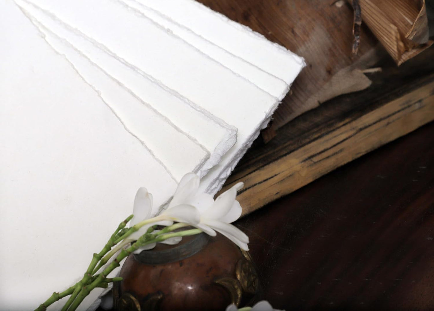 50 Pack Cotton Watercolor Paper with Deckle Edge 200 GSM Rough Textured Watercolor Paper for Writing