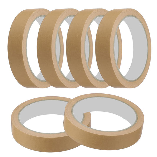 MECCANIXITY Masking Tape 0.8 Inch x 21 Yard Painter's Tape Brown Paint Tapes for DIY Crafts Arts Drawing Decoration Labeling Car Painting Artist Teachers, Pack of 6