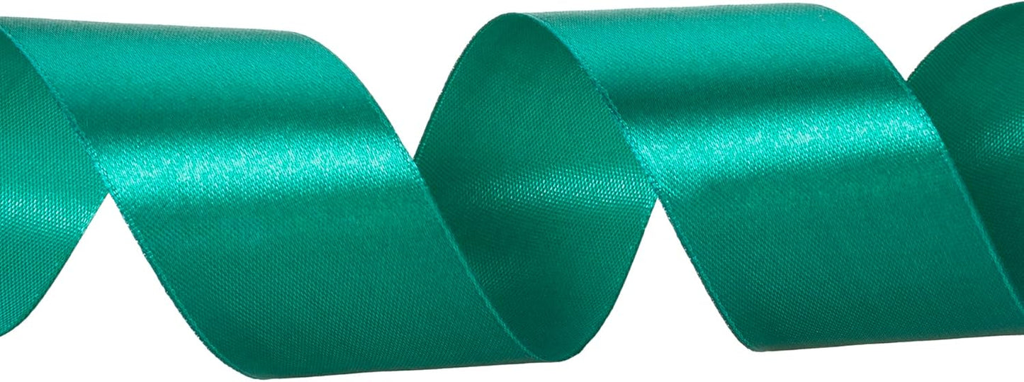 1 1/2 Inch Teal Solid Satin Ribbon, 50 Yards Craft Fabric Ribbon for Gift Wrapping Floral Bouquets Wedding Party Decoration