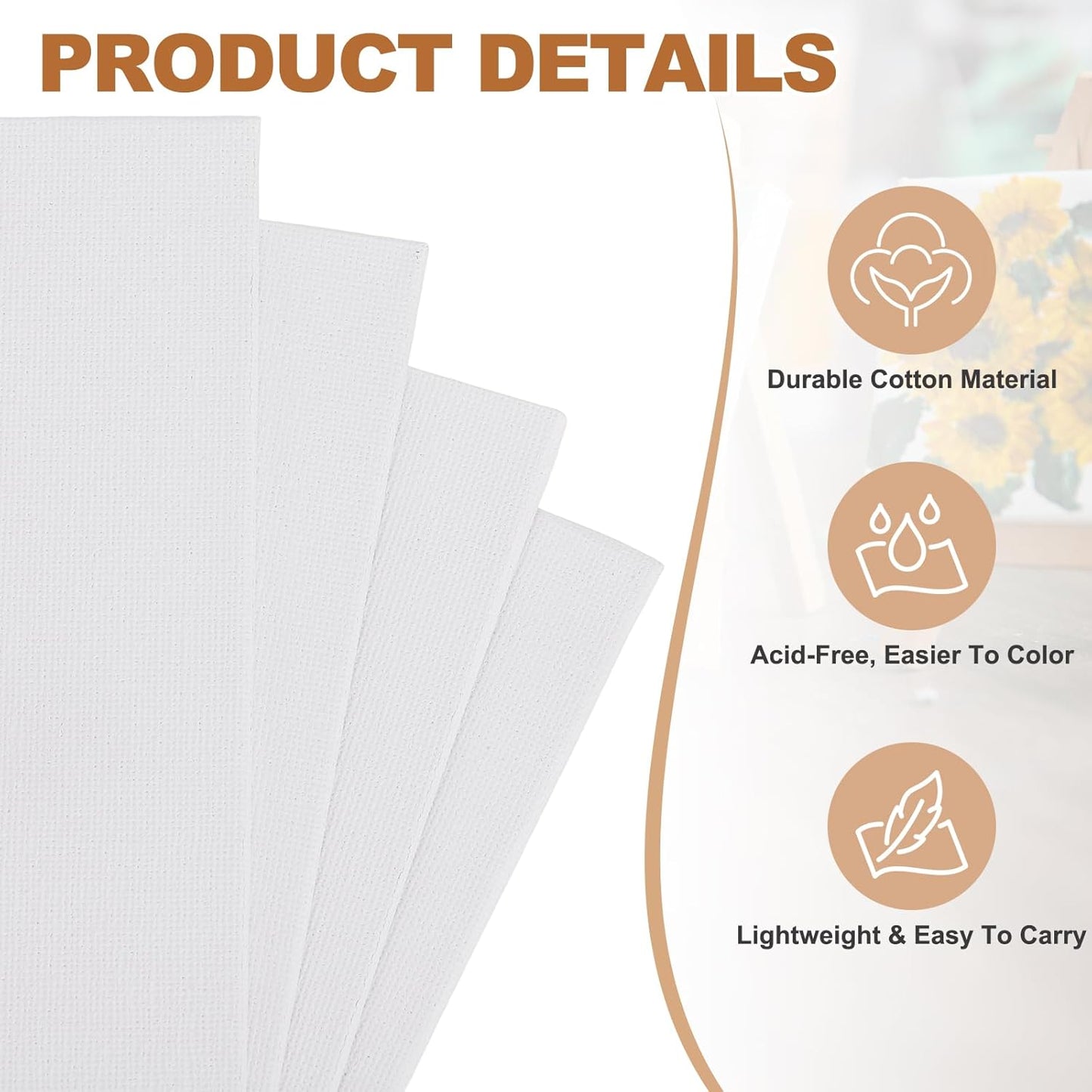 MECCANIXITY Canvas Boards for Painting, 4x6 Cotton Blank Primed Art Canvas Panels Acid-Free for Painting Supplies Oil Acrylic Tempera Watercolor Pouring Paint Artists(White, Pack of 24)