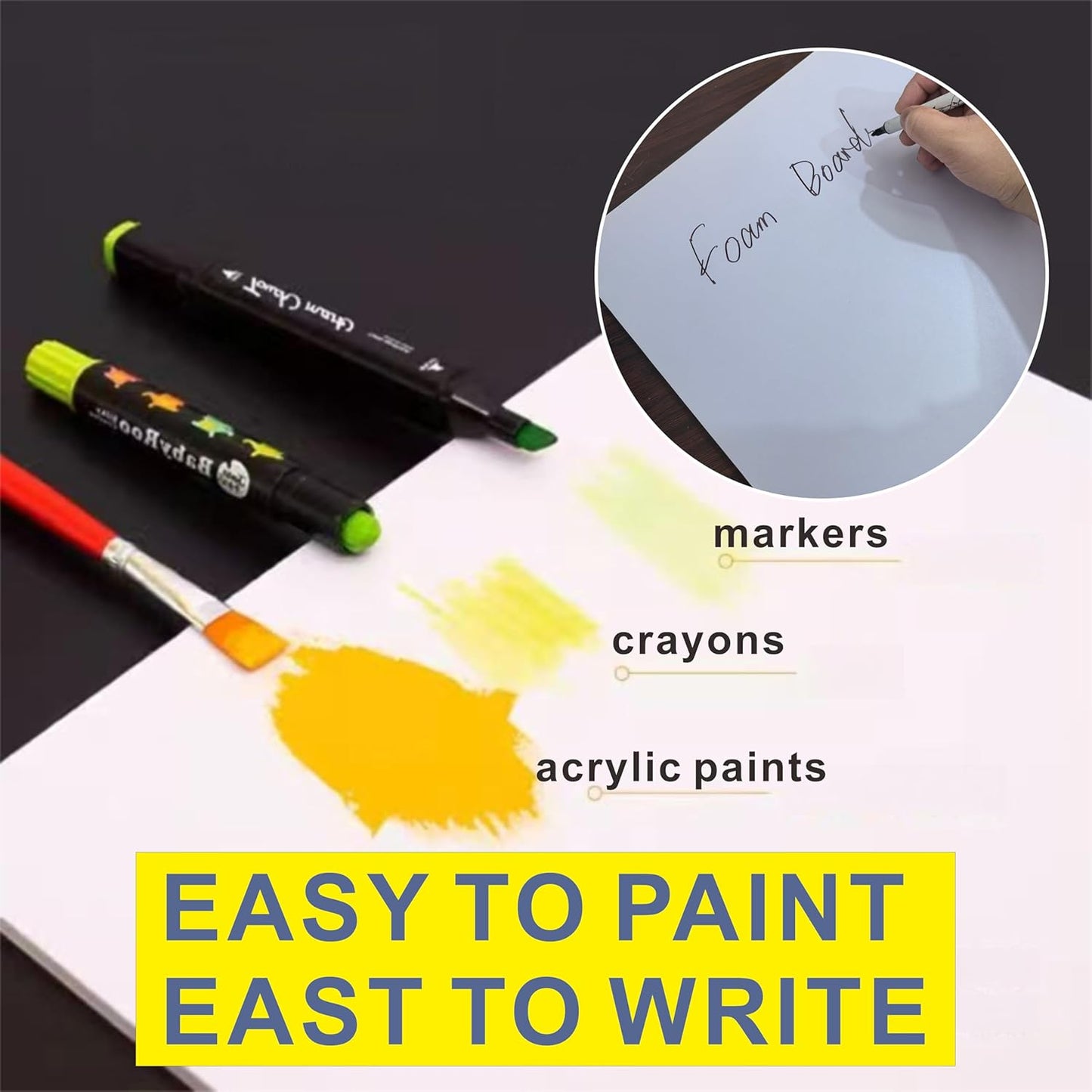 Foam Board 11 x 14 in, ZXUNLIEH 12 Pack White Poster Board, 3/16 in Thick Craft Foam Core Board, Puzzle Board, Double Sided, Foam Sheets for Picture, Project, Presentation, Artwork, Signage and Crafts