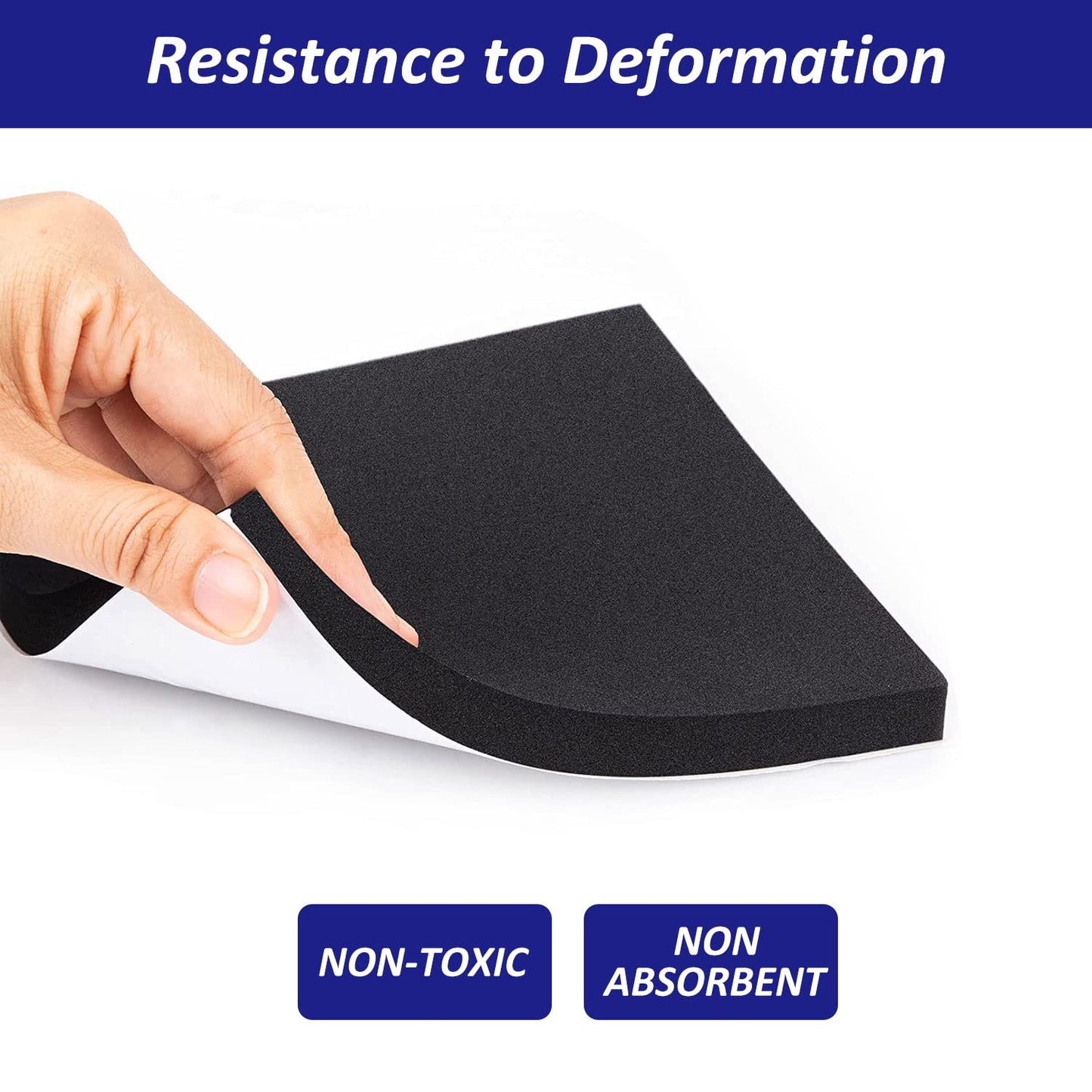 Foam Padding Sheets with Adhesive Backing - 3/4" Thick Self Stick Neoprene Insulation Foam,2PCS 3/4 Inch Thick X 4 Inch Long X 4 Inch Wide - Closed Cell Foam Sheet Square Pad