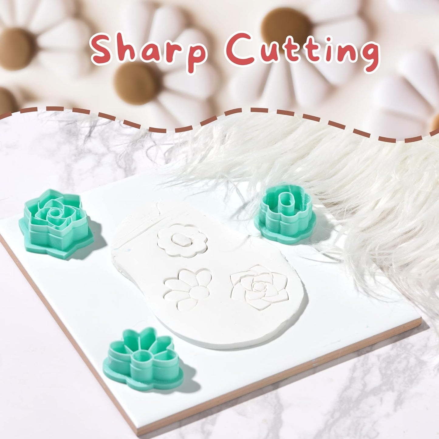 TAINSKY Flower Shape Polymer Clay Cutters Set, 12 Shapes Clay Earrings Cutters for Polymer Clay Jewelry, Plastic Clay Earring Cutters for Polymer Clay Jewelry Making
