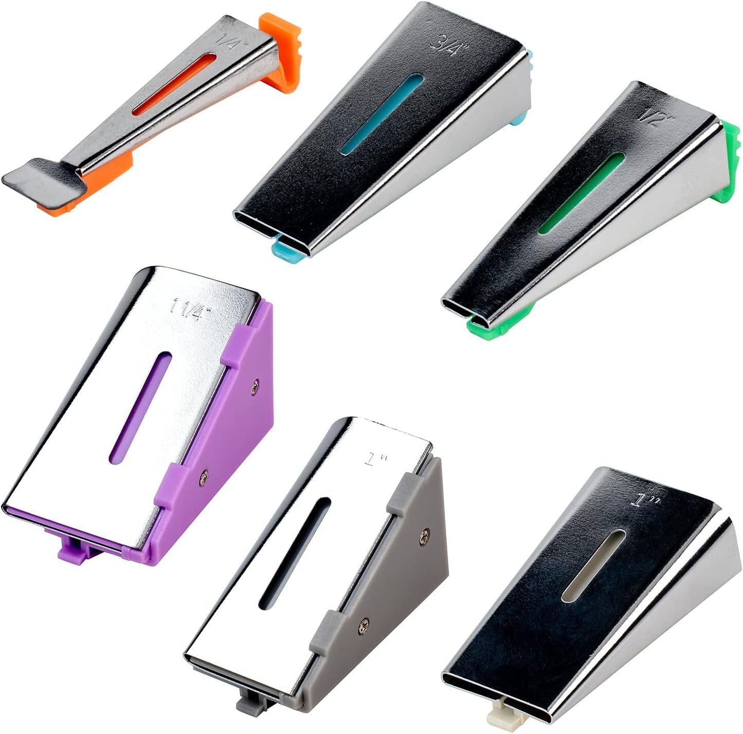 Simplicity 3881925US Sewing and Quilting Bias Tape Maker Tool with 6 Different-Sized Tips, Multicolor, 9pcs