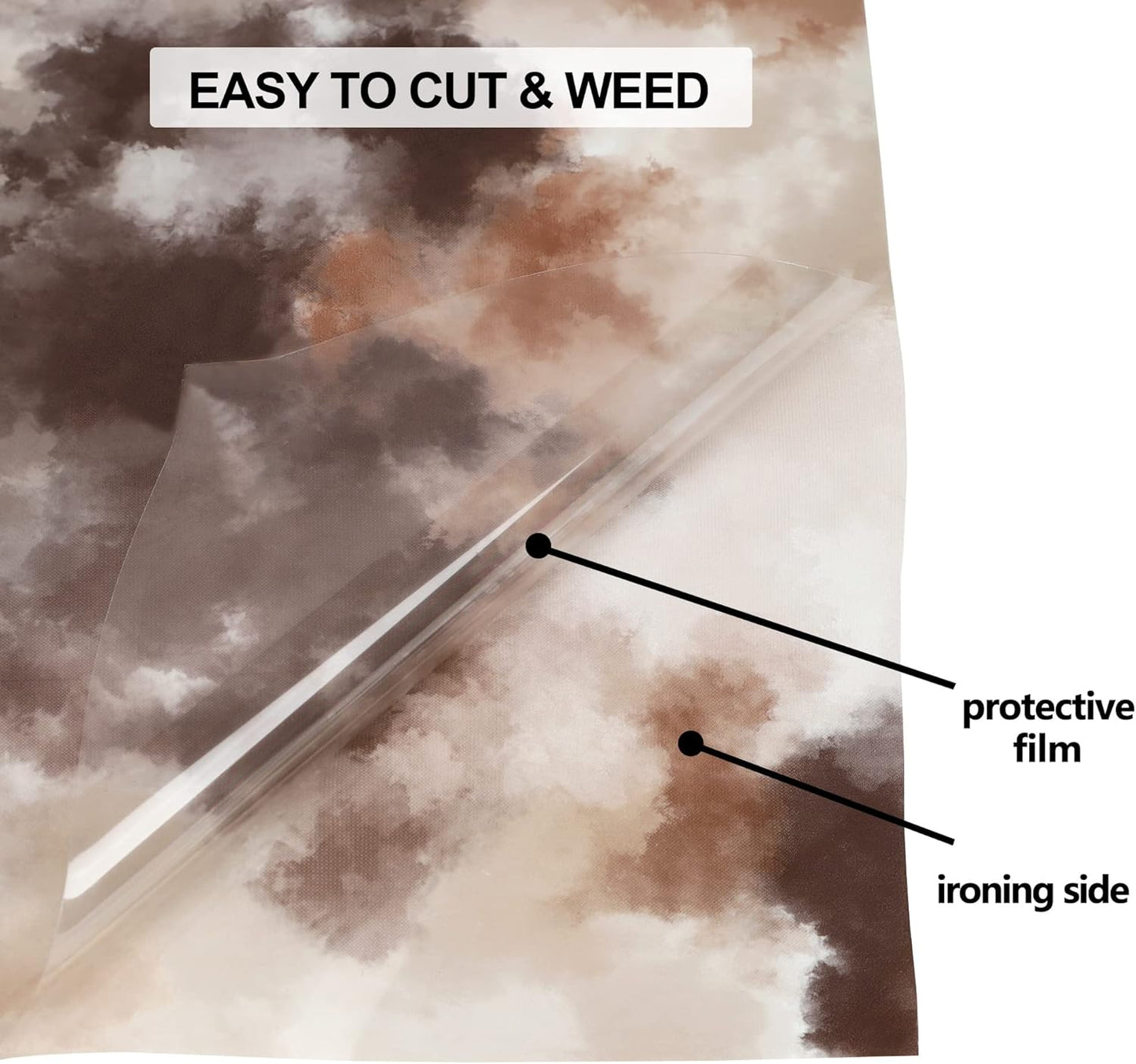 RENLITONG Tie Dye HTV Rainbow Heat Transfer Vinyl 10Inch by 10ft Roll Iron on DIY for T-Shirt Rolls Easy to Cut & Weed for Heat Vinyl Glossy