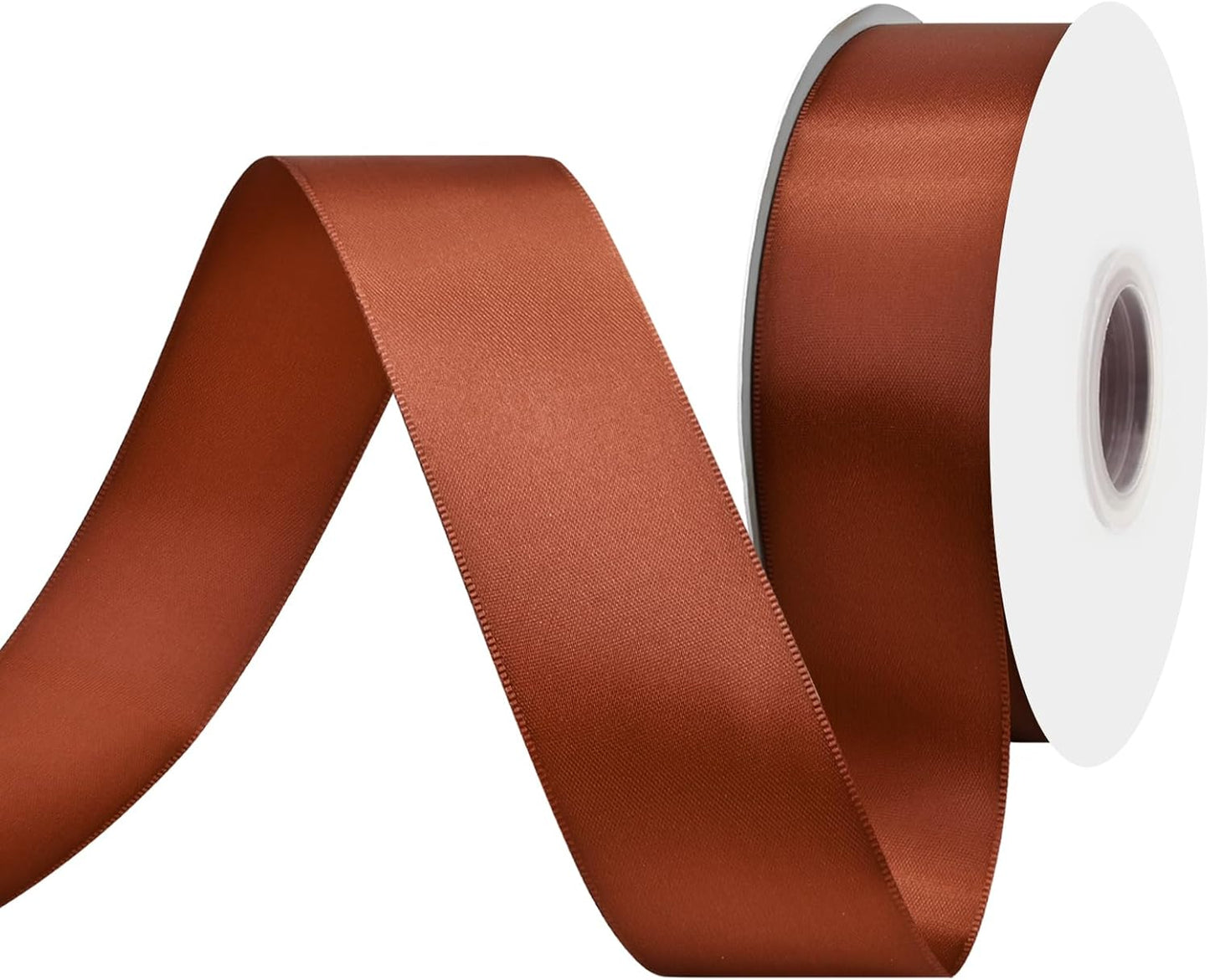 Rust Satin Ribbon 1-1/2" X 50 Yards Solid Color Double Faced Ribbons Perfect for Crafts Wedding Decor Bow Making Arts Sewing and More