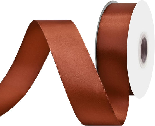 Rust Satin Ribbon 1-1/2" X 50 Yards Solid Color Double Faced Ribbons Perfect for Crafts Wedding Decor Bow Making Arts Sewing and More