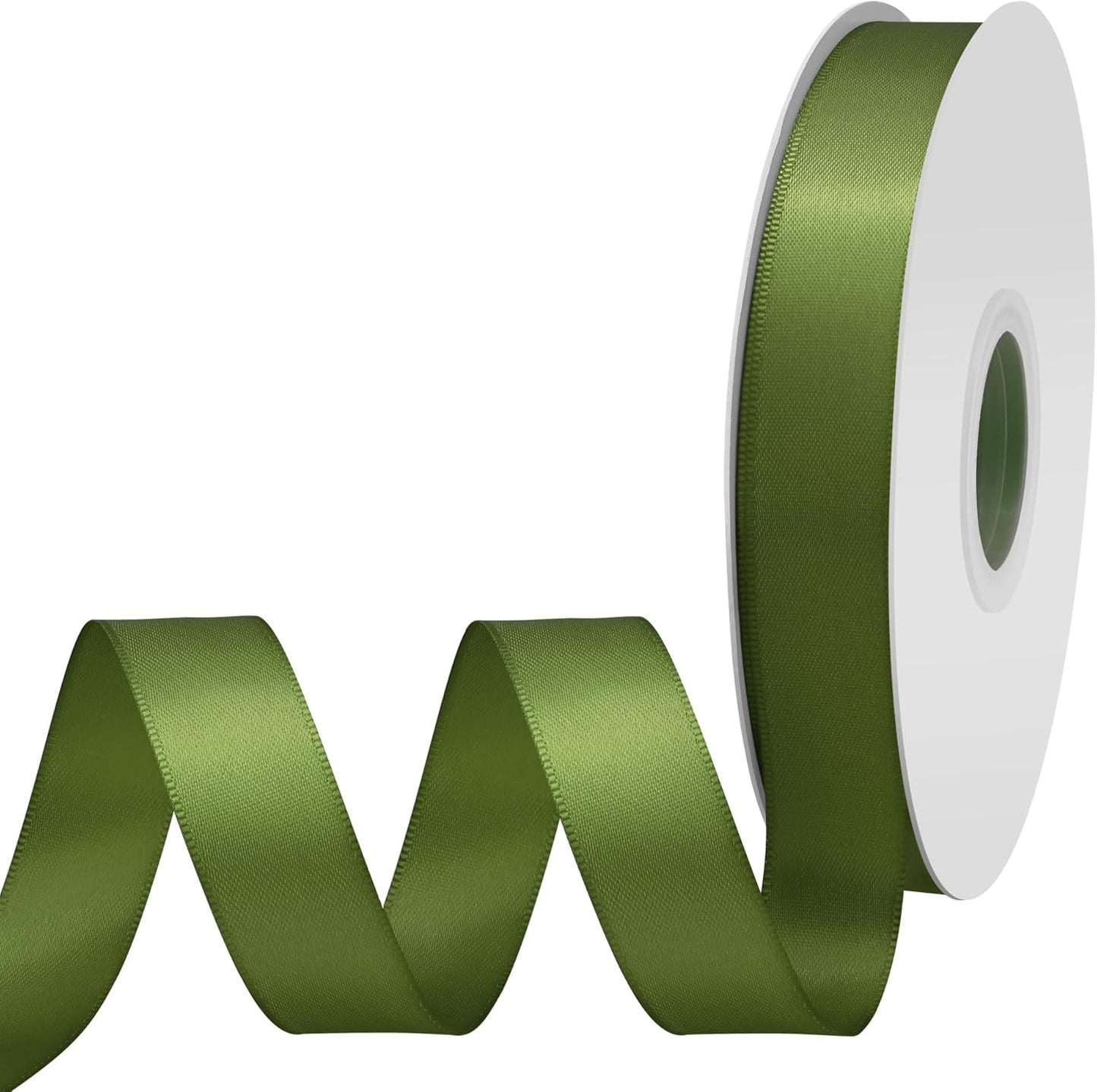Moss Satin Ribbon 3/4" X 50 Yards Solid Color Double Faced Ribbons Perfect for Crafts Wedding Decor Bow Making Arts Sewing and More