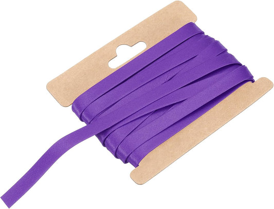 MECCANIXITY Double Fold Bias Tape for Sewing 1/3 Inch x 6 Yards Satin Pre-fold Continuous Binding Tape for Seaming Quilting Hemming Binding DIY Crafts, Purple