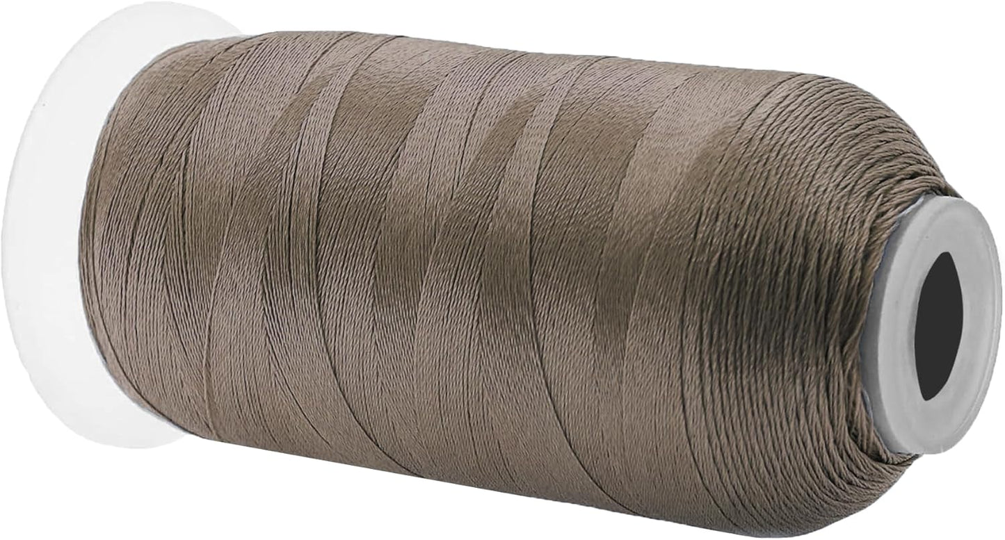 Mandala Crafts Taupe Heavy Duty Thread - 1500 Yds Tex 70 Thread for Sewing Drapery Jeans Leather Hair Outdoor Marine Upholstery