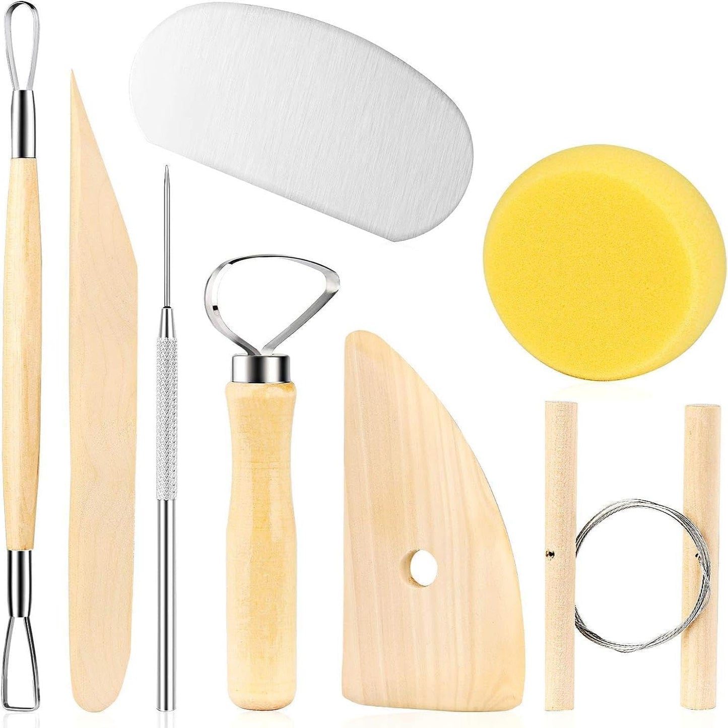 LINPHCEY 8Pcs Clay Sculpting Tools Set Perfect for Polymer Air Dry Modeling Clay Beginners & Professionals Ideal for DIY Pottery & Ceramics Tools for Clay Sculpey Sculpting & Crafting