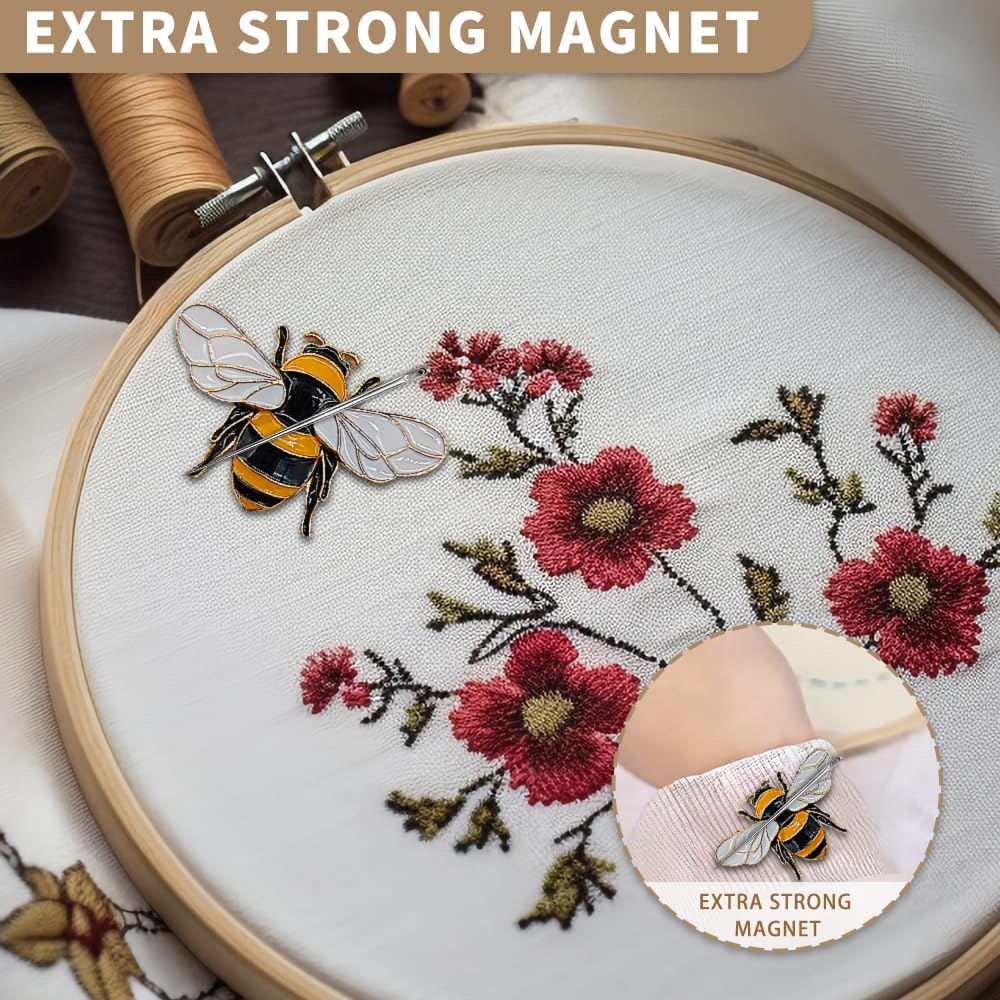 Needle Minder Magnet, Magnetic Needle Minder, Needle Minders Magnetic Cross Stitch Accessories, Magnetic Needle Holder, Life Tree, Butterfly, Cats, Owl, Heart (Bee)