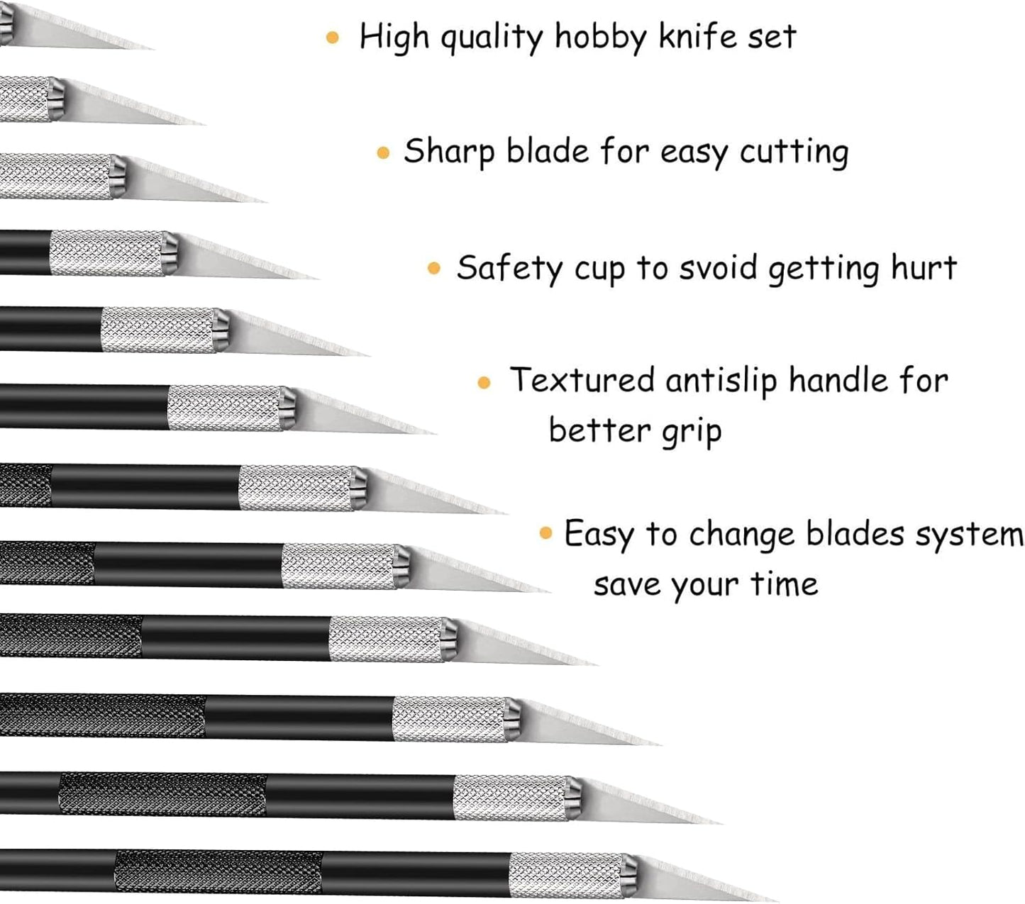 15 Pack Exacto Knife Set, Hobby Knife, Back to School Supplies Craft Knifes Kit for Art, Carving, DIY, Scrapbooking, Art, Cutting, Stencil(Black)