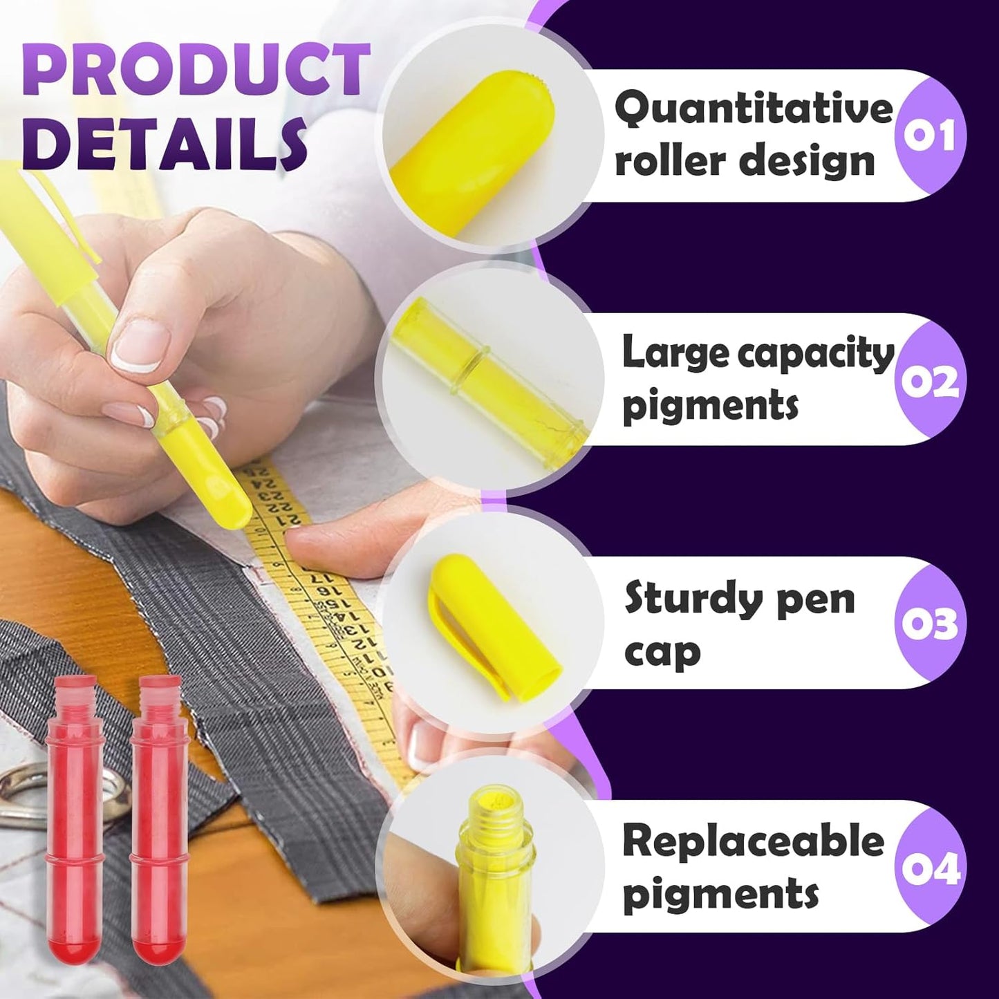 2PCS Sewing Chalk Refill - Red