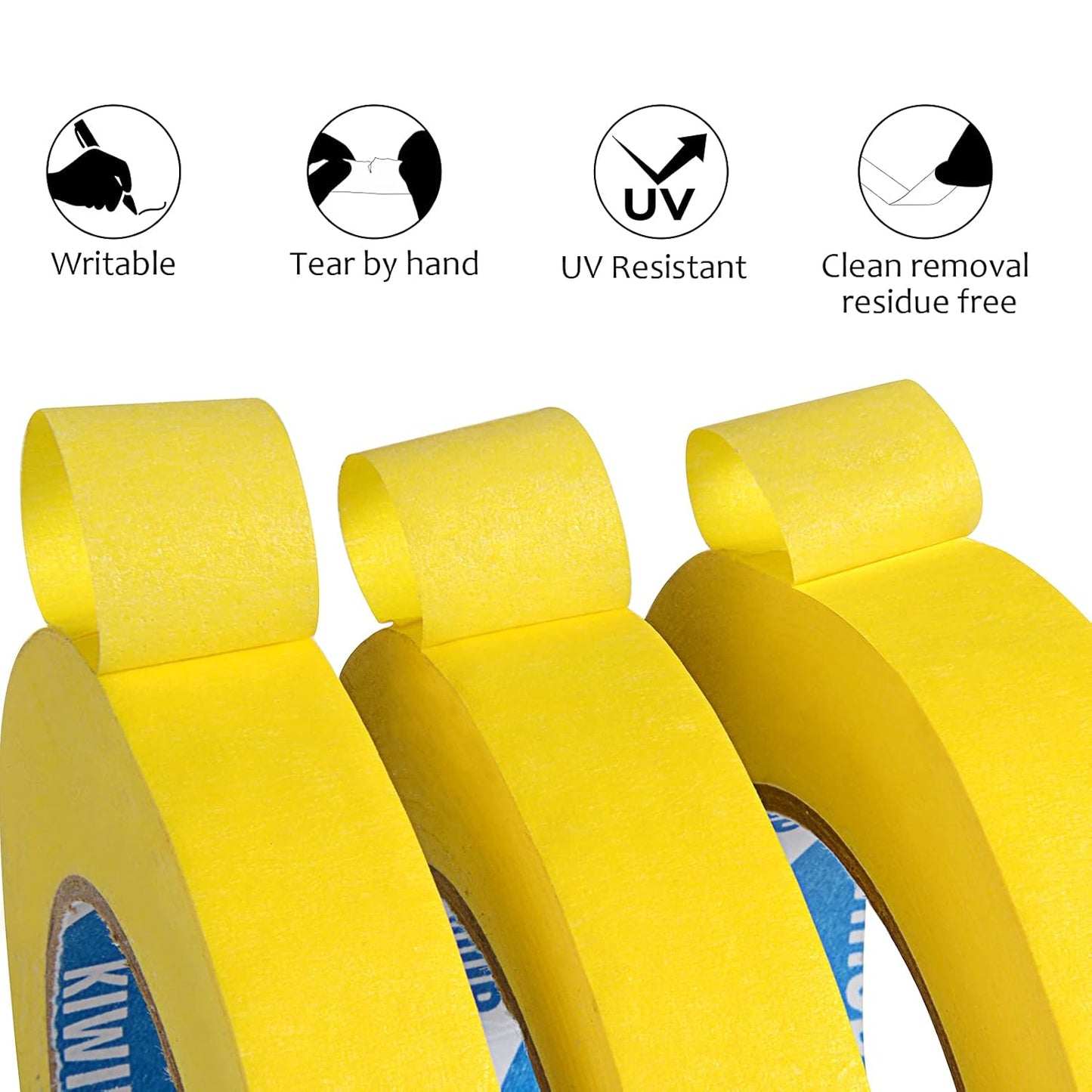 Yellow Painter's Tape,1 inch x 60 Yards - Medium Adhesive Masking Tape for Painting,Labeling,DIY Crafting,Decoration and Medium Adhesive Masking Tape for Painting,Labeling,Automotive Refinish