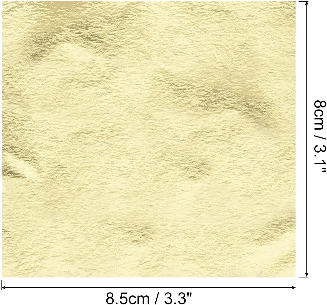 MECCANIXITY Gold Leaf Foil Sheet, Light Silver Leaf Papers, 3.3 x 3.1inch for Art Decoration, Sculptures, Painting, Pack of 100